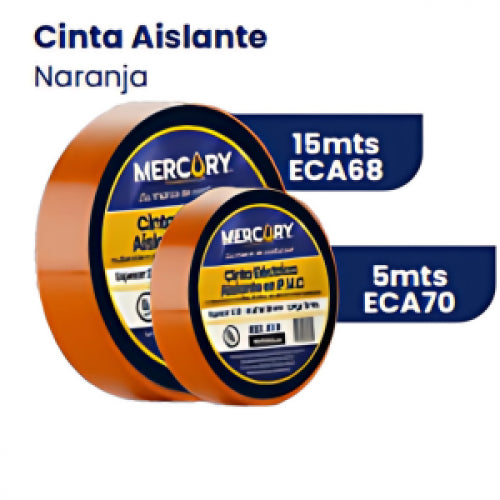 Cinta Aislante 15M Naranja Mercury