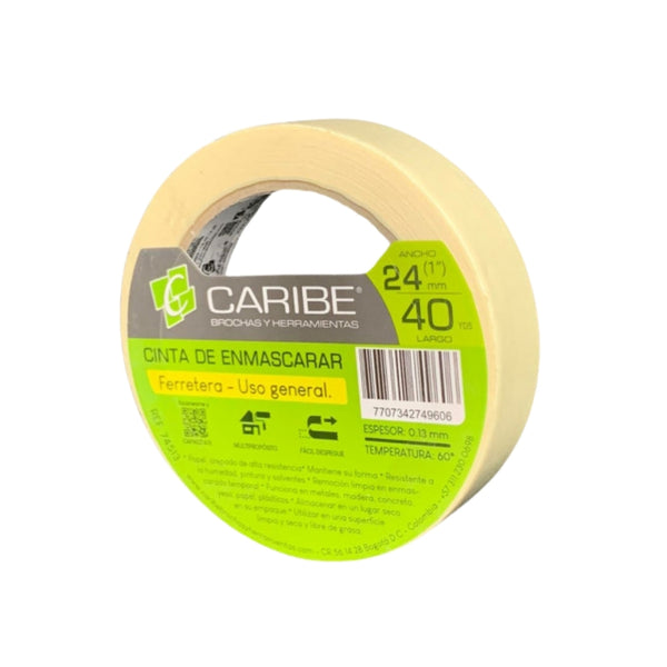 Cinta Enmascarar Caribe 24MM(1")X40YD"
